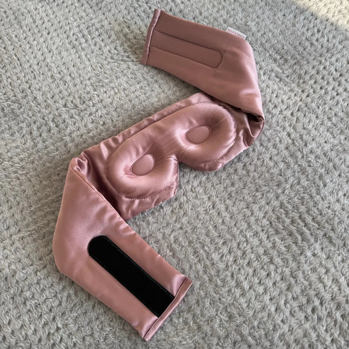 Ella & Grace Soft Blush Pink Silk Sleep Mask 3D Contoured Eyecups